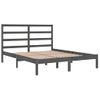 Estructura De Cama Madera Maciza Gris Doble 135x190 Cm Vidaxl