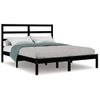 Estructura De Cama De Madera Maciza De Pino Negra 140x190 Cm Vidaxl