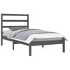 Estructura De Cama Madera Maciza De Pino Gris 90x200 Cm Vidaxl