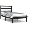 Estructura De Cama Madera Maciza De Pino Negra 100x200 Cm Vidaxl