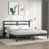 Estructura De Cama De Matrimonio Madera Maciza Gris 180x200 Cm Vidaxl