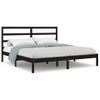 Estructura De Cama Madera Maciza Negro Supe King 180x200 Cm Vidaxl