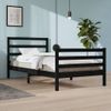 Estructura De Cama Madera Maciza De Pino Negra 100x200 Cm Vidaxl