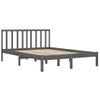 Estructura De Cama De Madera Maciza De Pino Gris 140x190 Cm Vidaxl