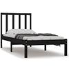 Estructura De Cama Madera Maciza De Pino Negra 100x200 Cm Vidaxl