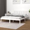 Estructura De Cama De Madera Maciza De Pino Blanco 160x200 Cm Vidaxl