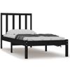 Estructura De Cama Madera Maciza Pino Individual Negro 90x190cm Vidaxl