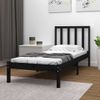 Estructura De Cama Madera Maciza Pino Individual Negro 90x190cm Vidaxl