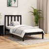 Estructura De Cama Madera Maciza De Pino Negro 75x190 Cm Vidaxl