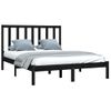 Estructura De Cama Madera Maciza De Pino Negro 135x190 Cm Vidaxl