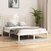 Estructura De Cama De Madera Maciza De Pino Blanca 140x200 Cm Vidaxl