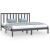 Estructura De Cama Madera Maciza Gris Super King 180x200 Cm Vidaxl