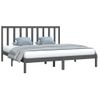 Estructura De Cama Madera Maciza Gris Super King 180x200 Cm Vidaxl