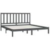 Estructura De Cama Madera Maciza Gris Super King 180x200 Cm Vidaxl