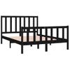 Estructura De Cama Doble Madera Maciza Negra 135x190 Cm Vidaxl