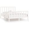 Estructura De Cama De Madera Maciza Blanca 140x190 Cm Vidaxl