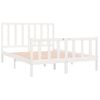 Estructura De Cama De Madera Maciza Blanca 140x190 Cm Vidaxl