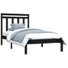 Estructura De Cama Individual Madera Maciza Negra 90x190 Cm Vidaxl