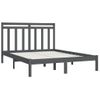 Estructura De Cama Madera Maciza Gris Doble 135x190 Cm Vidaxl