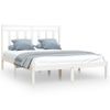 Estructura De Cama De Madera Maciza Blanca 140x190 Cm Vidaxl