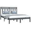 Estructura De Cama Madera Maciza De Pino Gris 120x200 Cm Vidaxl