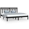 Estructura De Cama Madera Maciza Negro Supe King 180x200 Cm Vidaxl