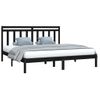 Estructura De Cama Madera Maciza Negro Supe King 180x200 Cm Vidaxl