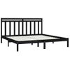 Estructura De Cama Madera Maciza Negro Supe King 180x200 Cm Vidaxl