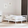 Estructura De Cama Doble Pequeña Madera Maciza Blanca 120x190cm Vidaxl