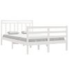 Estructura De Cama Doble Pequeña Madera Maciza Blanca 120x190cm Vidaxl