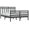 Estructura De Cama Madera Maciza Gris Doble 135x190 Cm Vidaxl