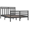 Estructura De Cama Madera Maciza Gris Doble 135x190 Cm Vidaxl