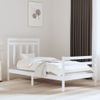 Estructura De Cama Madera Maciza Blanca 100x200 Cm Vidaxl