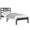 Estructura De Cama Madera Maciza Individual Negra 75x190 Cm Vidaxl