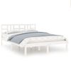 Estructura De Cama De Madera Maciza Blanca 135x190 Cm Vidaxl