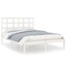 Estructura De Cama De Madera Maciza Blanca 140x190 Cm Vidaxl