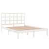 Estructura De Cama De Madera Maciza Blanca 140x190 Cm Vidaxl