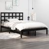 Estructura De Cama Madera Maciza Negra King Size 150x200 Cm Vidaxl