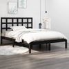 Estructura De Cama Madera Maciza Negro Supe King 180x200 Cm Vidaxl