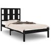 Estructura De Cama Madera Maciza Individual Negra 75x190 Cm Vidaxl