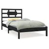 Estructura De Cama Individual Madera Maciza Negra 90x190 Cm Vidaxl