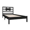 Estructura De Cama Individual Madera Maciza Negra 90x190 Cm Vidaxl