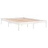 Estructura De Cama De Madera Maciza Blanca 140x190 Cm Vidaxl