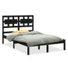 Estructura De Cama De Madera Maciza Negra 140x200 Cm Vidaxl