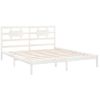 Estructura De Cama De Madera Maciza De Pino Blanca 160x200 Cm Vidaxl