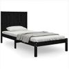 Estructura De Cama Madera Maciza Pino Individual Negro 90x190cm Vidaxl