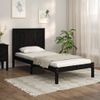 Estructura De Cama Madera Maciza Pino Individual Negro 90x190cm Vidaxl