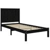 Estructura De Cama Madera Maciza Pino Individual Negro 90x190cm Vidaxl