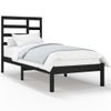 Estructura De Cama Madera Maciza Individual Negra 75x190 Cm Vidaxl