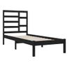 Estructura De Cama Madera Maciza Individual Negra 75x190 Cm Vidaxl